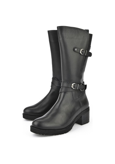Ziya, Kadın Hakiki Deri Çizme 14319z8032 Siyah Siyah