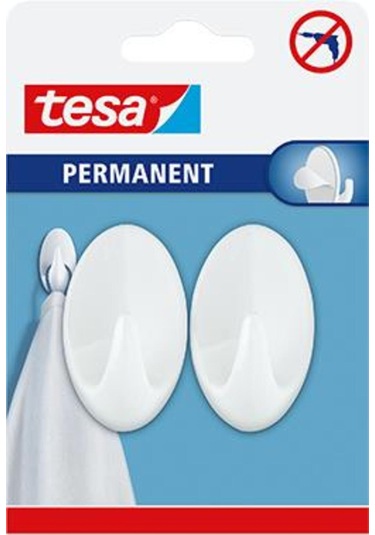 Permanent Askı Plastik Büyük Oval Beyaz 2 Adet X 3 Paket Toplam 6 Askı Diğer