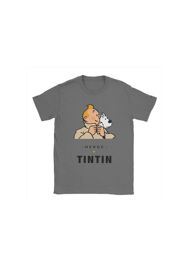 Snapbuy Erkek Tişört Çizgi Roman Kahramanları Komik Pamuklu Kısa Kollu Oyun T-shirtkoyu Gri Koyu Gri