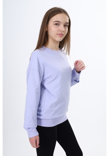 Toontoy Kız Çocuk Baskılı Sweatshirt Koyu Mavi