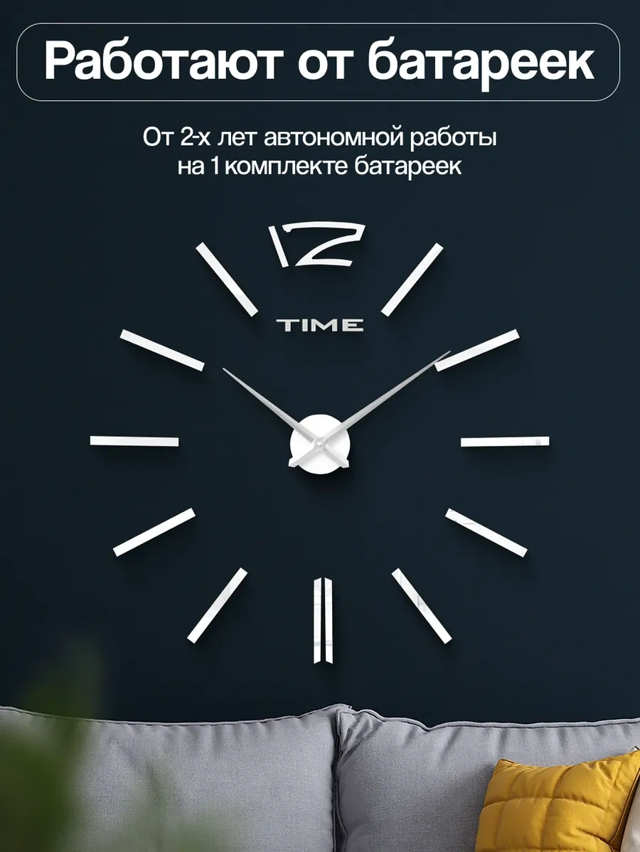 Casy Market Duvar Saati, Ev Dekorasyonu İçin Kendinden Yapışkanlı 3d Dekor 233994042 Beyaz