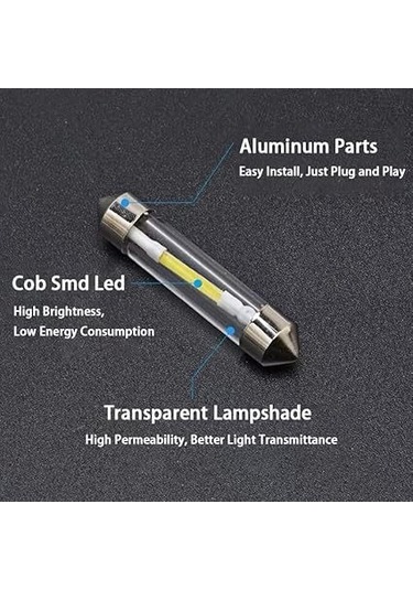 Suofeng 12v Dc Led Soğutucu Ampulü 41mm - Karavan Kampçı Buzdolabı Aydınlatması 6000k Beyaz Işık 1w 130 Lm 360 Aydınlatma 2'li Paket
