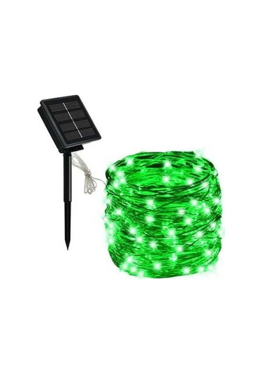 Moly Yeşil Güneş Enerjili Bahçe Partisi Dekorasyon Işığı 20m 200 Led 8 Fonksiyon Ip65 Otomatik Nikel Hidrojen Pil Yeşil