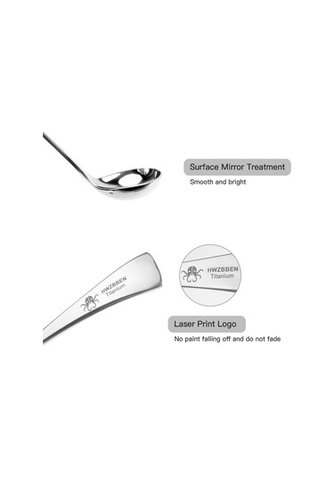 Skycity Temiz Titanyum Çorba Kaşığı - Gümüş Rengi, 20x6 Cm Boyut, 60 Gr Ağırlık Gümüş