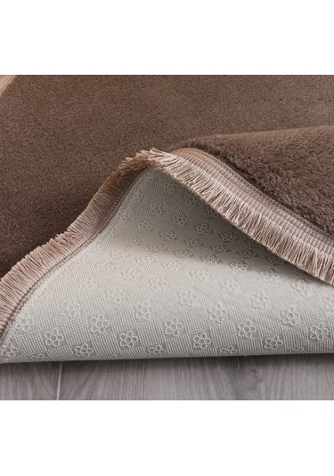 My Evilla Modern Dekoratif Oval Spor Saçaklı Puffy Peluş Halı Yolluk 001