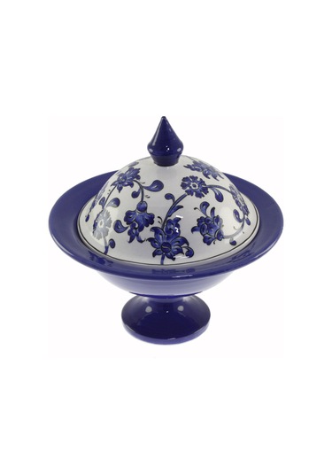 Otantik Çini Papatya Bahçesi Dekorlu Şekerlik 21x30 CM