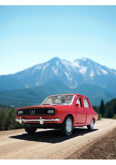 Nostaljik Metal Çek Bırak Kırmızı Araba Renault 12 Kapılar Açılır Diğer