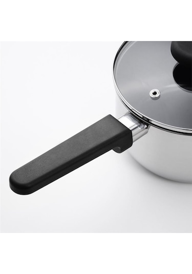 Ikea Mıddagsmat Çelik Sos Tenceresi Yapışmaz Kaplama-paslanmaz Çelik 1lt 60463714 siyah