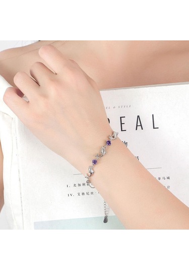 Mor Küçük Yunus Ametist Bileklik Hediyesi Mor