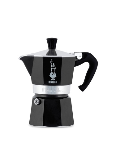Moka Renk: Ocak Plakası İçin İkonik Espresso Makinesi, Gerçek İtalyan Kahvesi, Moka Demliği, 1 Fincan 60 Ml , Alüminyum, Siyah