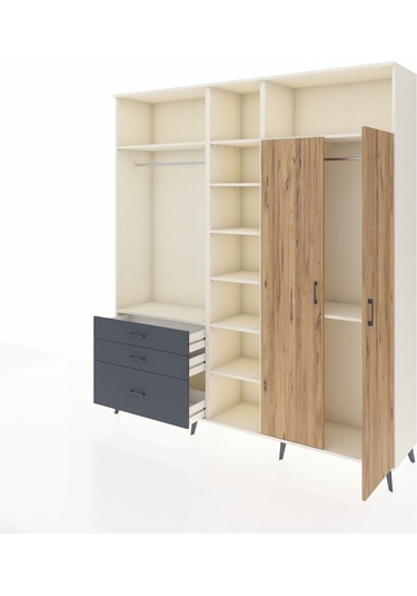 Hyperion Dolap 10 Raflı 3 Çekmeceli 2 Askılı 220x44x243 Aytaşı-çam/antrasit Atlas Çam/antrasıt Hyperion Dolap 10 Raflı 3 Çekmeceli 2 Askılı 220x44x243 Aytaşı-çam/antrasit Atlas Çam/antrasıt