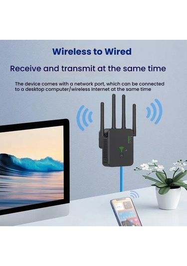 Sones Urant U10 300mbps 2.4g Kablosuz Tekrarlayıcı Wifi Sinyal Amplifikatörü 4 Antenli Ab Fiş Beyaz