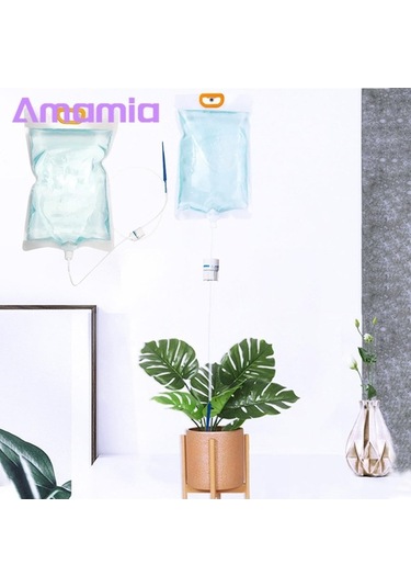 Ulzyvf Lebihmurah 5105 Amamia Otomatik Sulama Torbası, Sabit Hızlı Damla İğneli, Damla Sulama Torbası