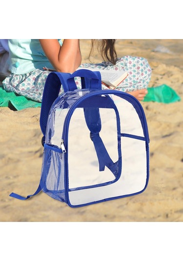 Homyl Şeffaf Sırt Çantası Pvc Mini Dayanıklı Gizli Sakli Mavi