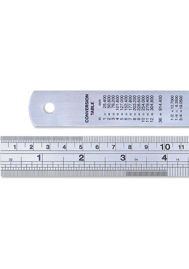 A 0321 Çelik Cetvel 200 x 20 x 0.80 MM 8"