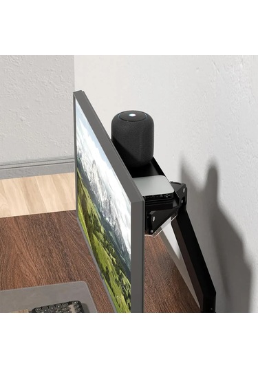 Mufunye Metal Vesa Monitör Arka Rafı - Cpu, Hoparlör, Kulaklık Ve Aletler İçin Dayanıklı Saklama Çerçevesi Siyah