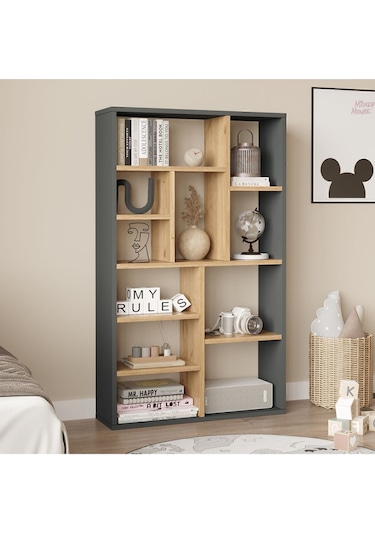Korrion Kitaplık 124cm Sepet-antrasit Kor1-sa Antrasit