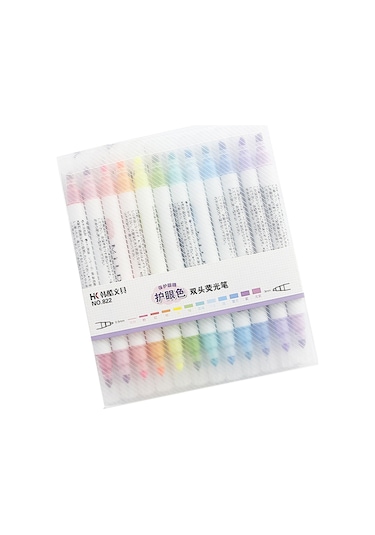 Mufunye Taze Renklerle Yazma Ve İşaretleme İçin Çift Uçlu, Kağıda İz Bırakmayan Arşiv Kalitesinde Taşınabilir Fosforlu Kalem. Diğer