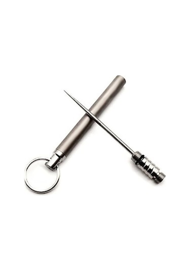 Titanyum Alaşımlı Entegre Kürdan Tutucu Taşınabilir Tek Kullanımlık Kürdanlar Gri