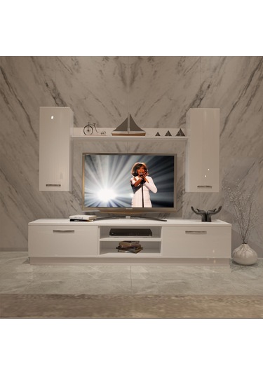 Decoraktiv Eko 5db Mdf Dvd Tv Ünitesi Tv Sehpası Beyaz