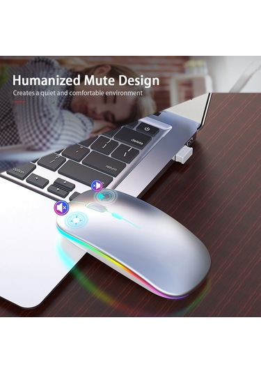 M40 Ultra-ince Kablosuz Fare 2.4g Şarj Edilebilir Kablosuz Sessiz Fare Ergonomik Tasarım 3 Ayarlanabilir Dpı Siyah M40