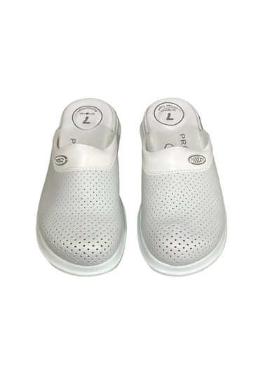 7 Noktalı Ortopedik Unisex Doktor-Aşçı Sabo Terlik Beyaz
