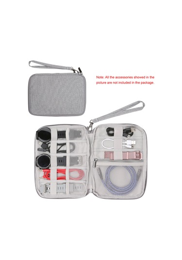 Maiyame Gri Nilon Su Geçirmez Elektronik Aksesuar Organizer Çantası - Kordon, Kulaklık, Saat, Sd Kart İçin Taşınabilir Depolama Çantası