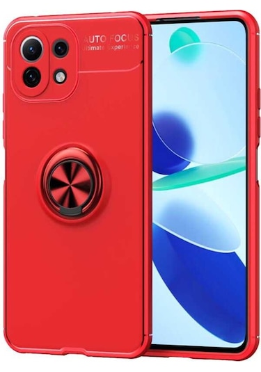 Xiaomi Mi 11 Lite Kılıf Zore Ravel Yüzüklü Silikon Kılıf