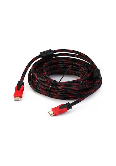 Hdmi Kablo Gold 1.4 V 3D 4K Örgülü Filtreli 10 M Fully