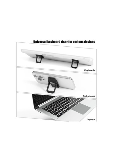 Besthome1 Siyah Çinko Alyüminyum Klavye Standı, 2 Açı, Taşınabilir, Kaymaz, 2 Adet