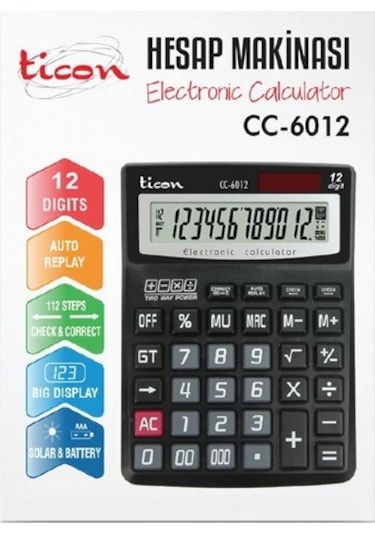 Ticon CH-6012 Hesap Makinesi 12 Hane