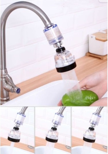 Filtreli Su Tasarruflu 3 Fonksiyonlu Oynar Musluk Başlığı - Şeffaf Çok Renkli