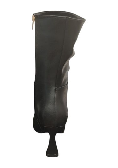 Ventes 9652010z Yandan Fermuarlı 8 Cm İnce Topuk Sivri Burun Günlük Şık Kadın Bot Siyah