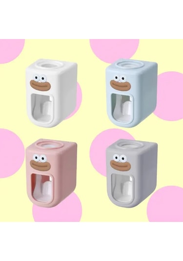 Elmpaly 2'li Rastgele Renk Duvar Askılı Otomatik Diş Macunu Sıkacağı Lazım Temizlik Banyo Aparatı 1