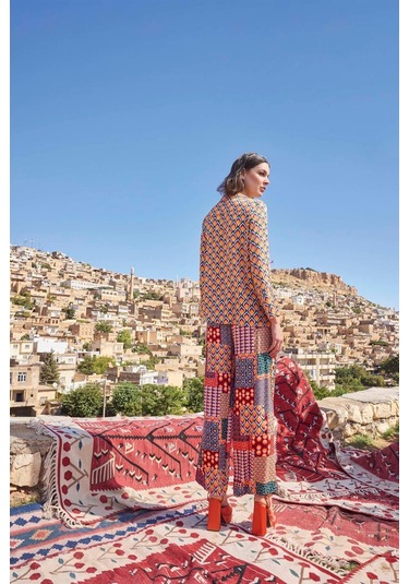 Monamise Kadın Etnik Desenli Yazlık Takım 23005 Çok Renkli