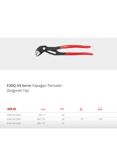Ceta Form E30Q-54-300 Papağan Pense Düğmeli Model -300Mm / 12