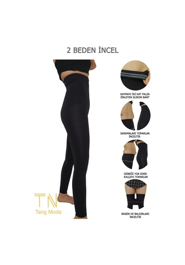 Momslab  Anında Incelme Siyah Yüksek Bel Korse Tayt Toparlayıcı Korsesiyah2Xl Siyah