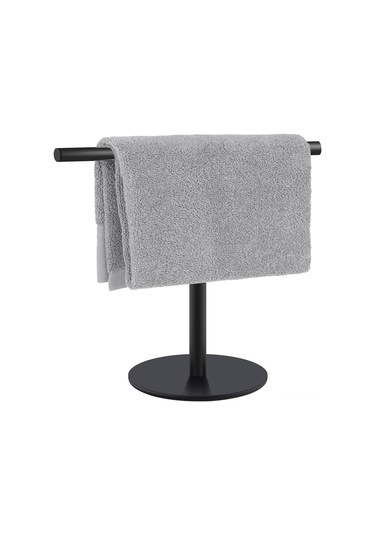 Tenfowee Sus304 Paslanmaz Çelik Mat Siyah 4 Kanca T Tipi Havluluk - Dairesiz Kurulum, Anti-skayma Tabanlı, Banyo/mutfak Multifonksiyonel Havlu Ve Küçük Eşya Tutucu Siyah