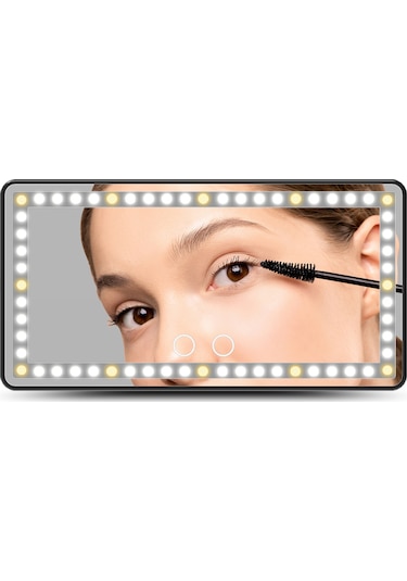 Vkemall Led Işıklı Araba Makyaj Aynası Yardımcı Pilot Güneşlik Makyaj Işığı Aynası Üç Re