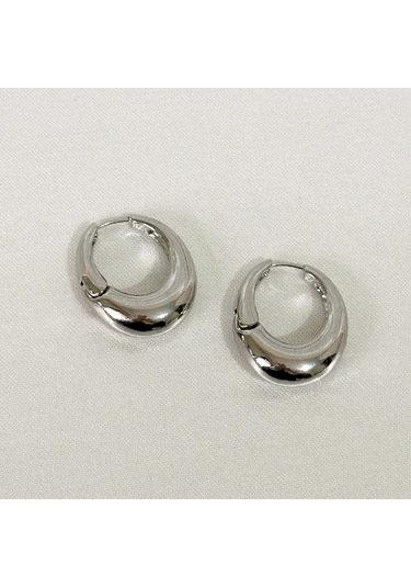 Kararmaz Vıp Bombeli Silver Küpe Gold