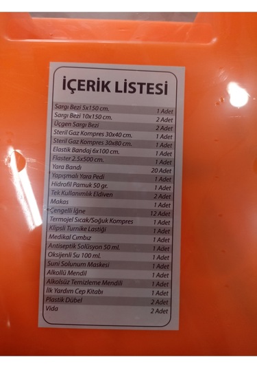 Ilk Yardım Çantası Ekonomik