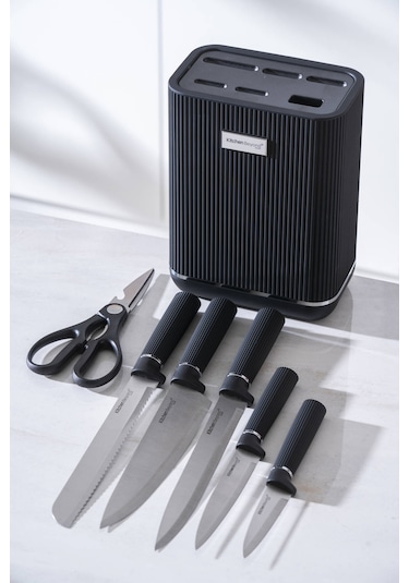 Cooper 7 Parça Bıçak Seti Siyah