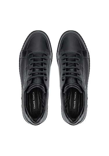 Tamer Tanca Erkek Hakiki Deri Siyah Casual Ayakkabı 183 30306 Erk Ayk Y24 Sıyah Siyah