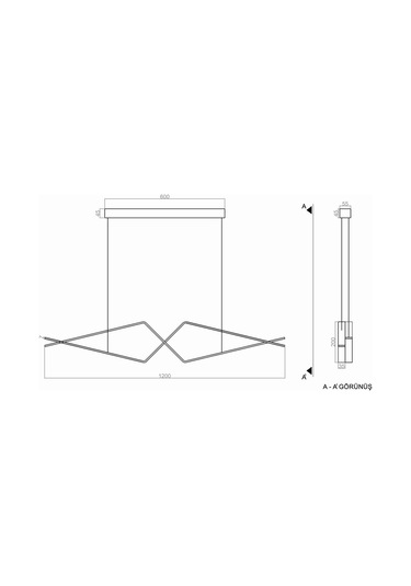 Tra30103 Eco 120 Cm Led Avize Sarkıt Makas Larga