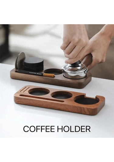 Dinosaurs Kahve Sabotaj Mat İstasyonu Standı Portafilter Tutucu Destek Tabanı Rafı Ceviz Ahşap 51mm/53mm Aksesuarlar Barista İçin Diğer