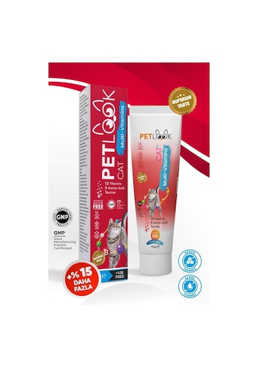 Petlook Kediler İçin Malt + Multi Vitamin Macunu 115 G
