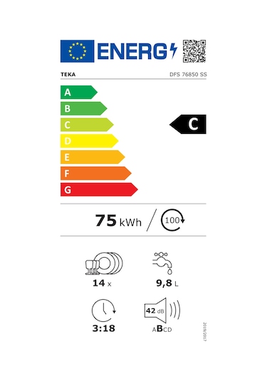 Teka DFS 76850 SS 8 Programlı 14 Kişilik Bulaşık Makinesi