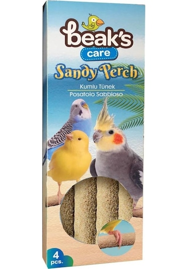 Beaks Kuşlar için Kumlu Tünek 4'lü Paket