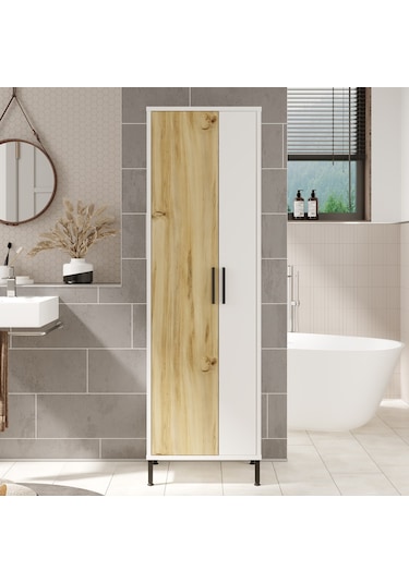 Robin Home Carmen Çok Amaçlı Dolap Vileda Banyo Dolabı Keçe-Beyaz
