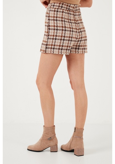 Lela Pamuk Karışımlı Regular Fit Kışlık Bayan Şort Etek 61100015 Kahve